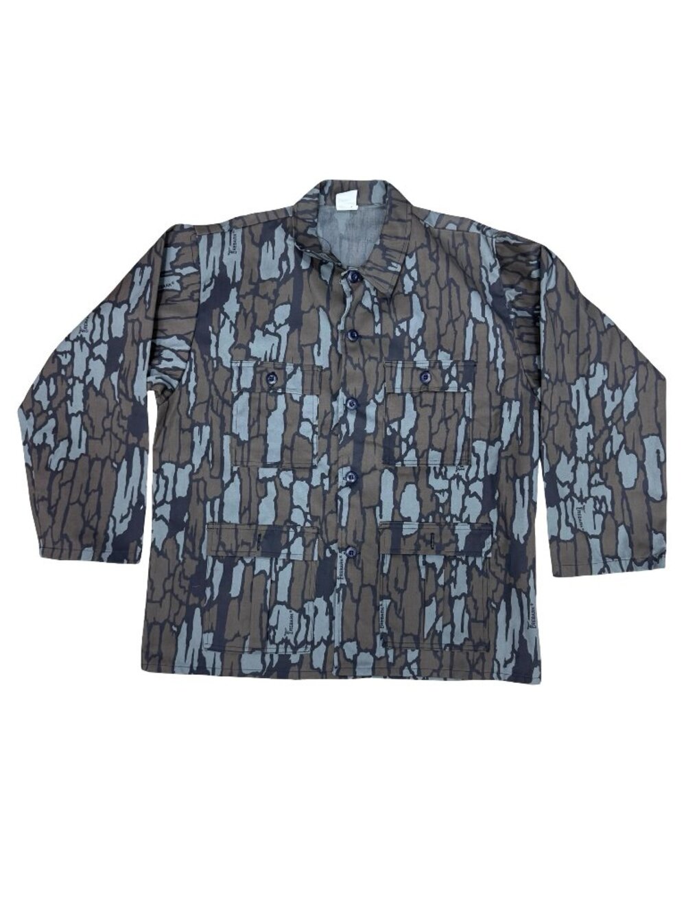 Vtg 90s Deerskin Trebark Camo Chamois Shirt XL Melton Made in USA Hunting Heavy